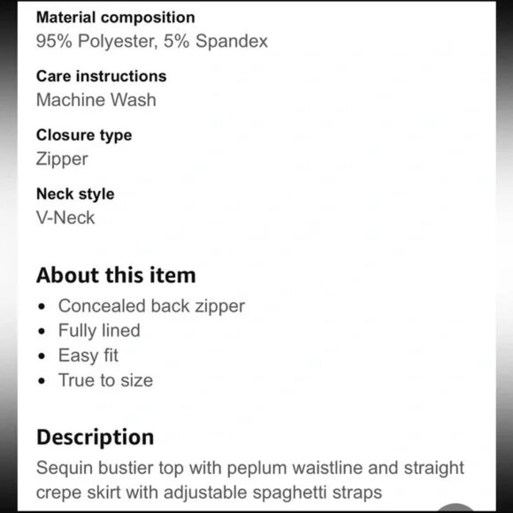 DRESS THE POPULATION Joan Sequin Matte Peplum Dress in Black SZ S - Picture 9 of 13